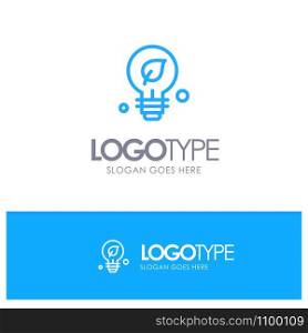 Ecology, Environment, Green, Idea Blue outLine Logo with place for tagline