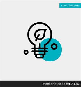 Ecology, Environment, Green, Idea turquoise highlight circle point Vector icon