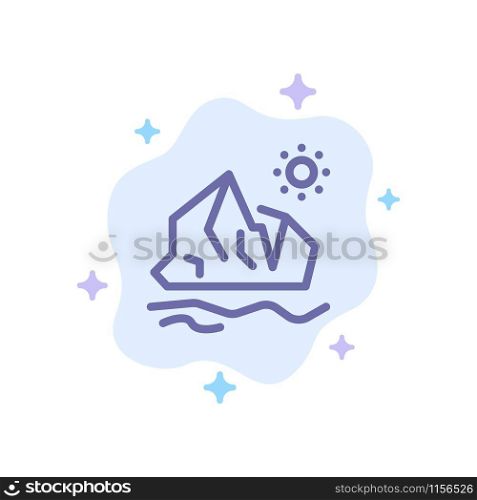 Ecology, Environment, Ice, Iceberg, Melting Blue Icon on Abstract Cloud Background