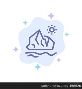 Ecology, Environment, Ice, Iceberg, Melting Blue Icon on Abstract Cloud Background