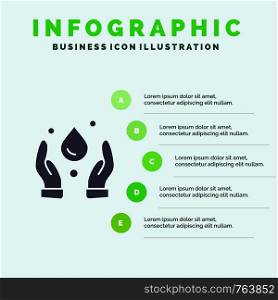 Ecology, Environment, Nature Solid Icon Infographics 5 Steps Presentation Background