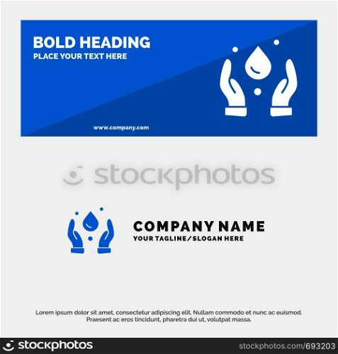 Ecology, Environment, Nature SOlid Icon Website Banner and Business Logo Template