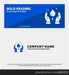 Ecology, Environment, Nature SOlid Icon Website Banner and Business Logo Template