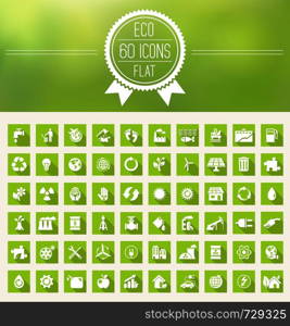 Ecology Flat Icon Set. Vector Illustration EPS 10.