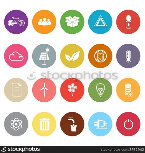 Ecology flat icons on white background, stock vector