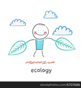 ecology. Fun cartoon style illustration. The situation of life.