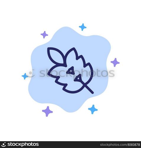 Ecology, Green, Leaf, Plant, Spring Blue Icon on Abstract Cloud Background