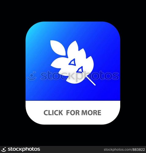 Ecology, Green, Leaf, Plant, Spring Mobile App Button. Android and IOS Glyph Version