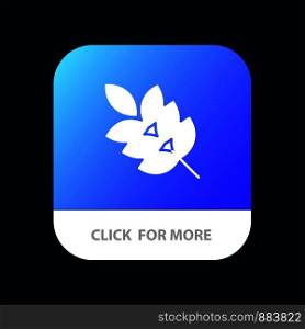 Ecology, Green, Leaf, Plant, Spring Mobile App Button. Android and IOS Glyph Version