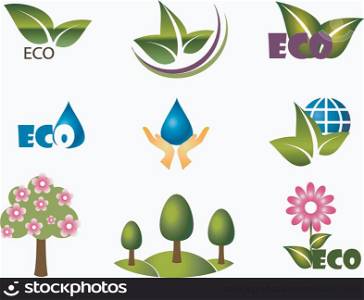 Ecology icon set. Eco-icons for design