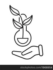 Ecology icon vector. Environment icons in simple design. Hand protect plant vector. Ecology icon vector. Environment icons in simple design. Hand protect plant