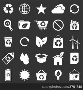 Ecology icons on gray background, stock vector