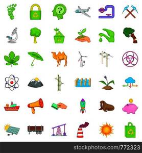 Ecology icons set. Cartoon style of 36 ecology vector icons for web isolated on white background. Ecology icons set, cartoon style