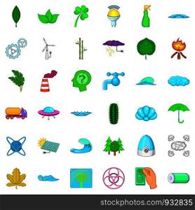 Ecology icons set. Cartoon style of 36 ecology vector icons for web isolated on white background. Ecology icons set, cartoon style