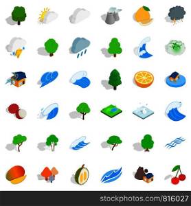 Ecology icons set. Isometric style of 36 ecology vector icons for web isolated on white background. Ecology icons set, isometric style