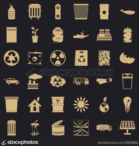 Ecology in earth icons set. Simple style of 36 ecology in earth vector icons for web for any design. Ecology in earth icons set, simple style