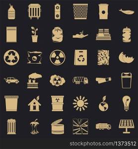 Ecology in earth icons set. Simple style of 36 ecology in earth vector icons for web for any design. Ecology in earth icons set, simple style