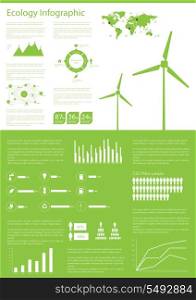 Ecology info graphics collection, charts, symbols, graphic vector elements
