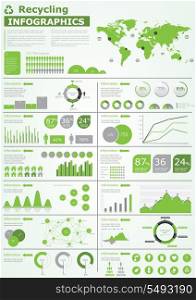Ecology info graphics collection, charts, symbols, graphic vector elements