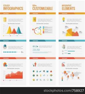 Ecology Infographic Template. Vector Customizable Elements.