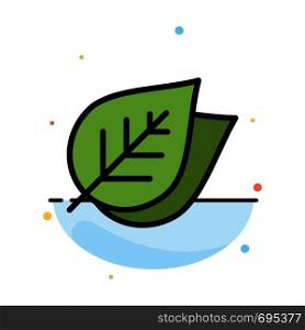 Ecology, Leaf, Nature, Spring Abstract Flat Color Icon Template