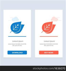 Ecology, Leaf, Nature, Spring  Blue and Red Download and Buy Now web Widget Card Template