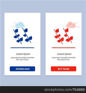 Ecology, Leaf, Nature, Spring Blue and Red Download and Buy Now web Widget Card Template