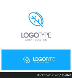 Ecology, Leaf, Nature, Spring Blue outLine Logo with place for tagline