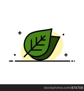 Ecology, Leaf, Nature, Spring Business Flat Line Filled Icon Vector Banner Template