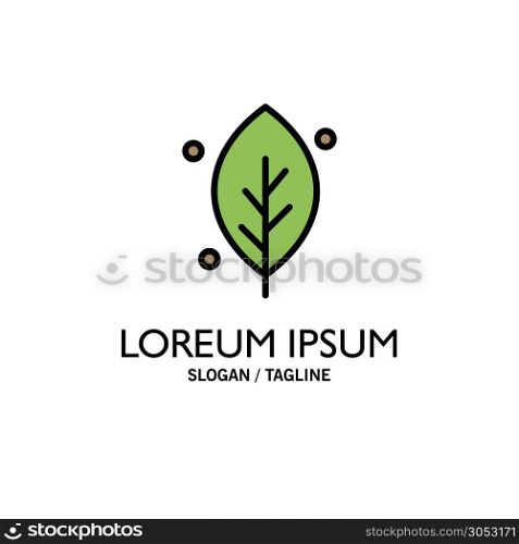 Ecology, Leaf, Nature, Spring Business Logo Template. Flat Color