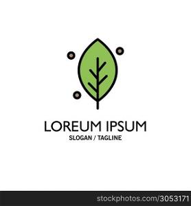 Ecology, Leaf, Nature, Spring Business Logo Template. Flat Color