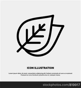 Ecology, Leaf, Nature, Spring Line Icon Vector