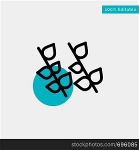 Ecology, Leaf, Nature, Spring turquoise highlight circle point Vector icon