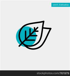 Ecology, Leaf, Nature, Spring turquoise highlight circle point Vector icon