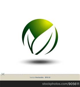 Ecology Leaf Sphere Icon Vector Logo Template Illustration Design. Vector EPS 10.