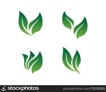 Ecology leaves go green logo illustration