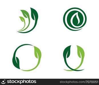 Ecology leaves go green logo illustration