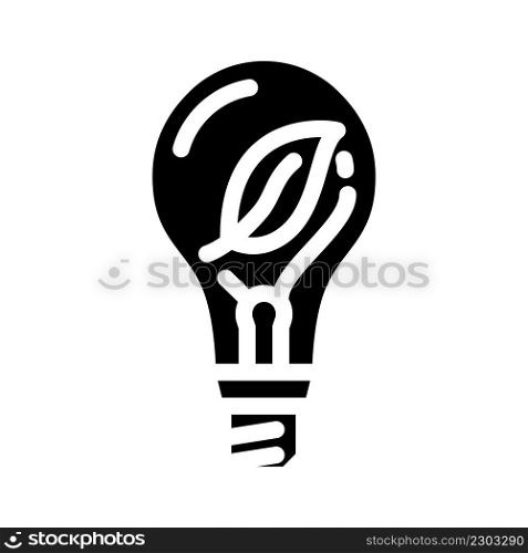 ecology light bulb glyph icon vector. ecology light bulb sign. isolated contour symbol black illustration. ecology light bulb glyph icon vector illustration