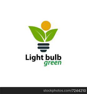 Ecology light bulb green logo icon design templat on White Background,Vector Illustration