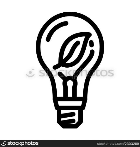 ecology light bulb line icon vector. ecology light bulb sign. isolated contour symbol black illustration. ecology light bulb line icon vector illustration