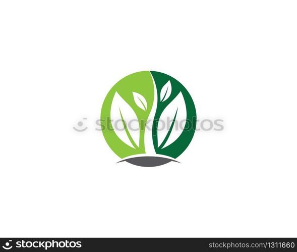 Ecology logo template vector icon illustration