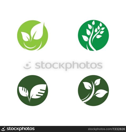 Ecology logo template vector icon illustration design