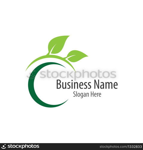 Ecology logo template vector icon illustration design