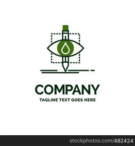 Ecology, monitoring, pollution, research, science Flat Business Logo template. Creative Green Brand Name Design.