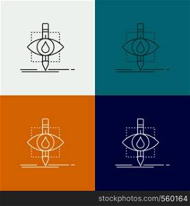 Ecology, monitoring, pollution, research, science Icon Over Various Background. Line style design, designed for web and app. Eps 10 vector illustration. Vector EPS10 Abstract Template background
