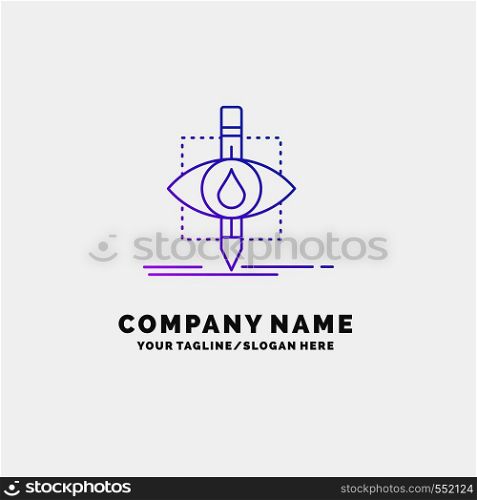Ecology, monitoring, pollution, research, science Purple Business Logo Template. Place for Tagline. Vector EPS10 Abstract Template background