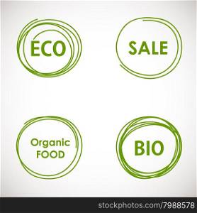 Ecology signs set. Eco-icons. Vector illustration.. Ecology signs set. Eco-icons. Vector illustration