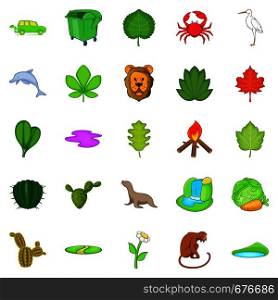 Ecology sustain icons set. Cartoon set of 25 ecology sustain vector icons for web isolated on white background. Ecology sustain icons set, cartoon style