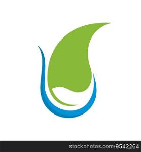 ecology waterdrop logo vector icon illustration design 
