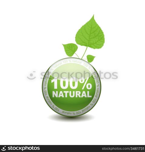 Ecology web push button icon. 100 percent